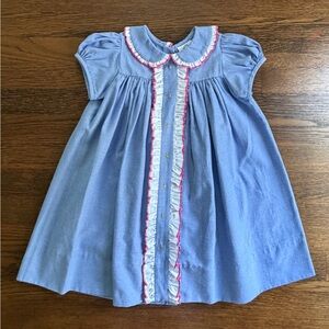 Proper Peony Chambray Ruffle Front Dress 5
